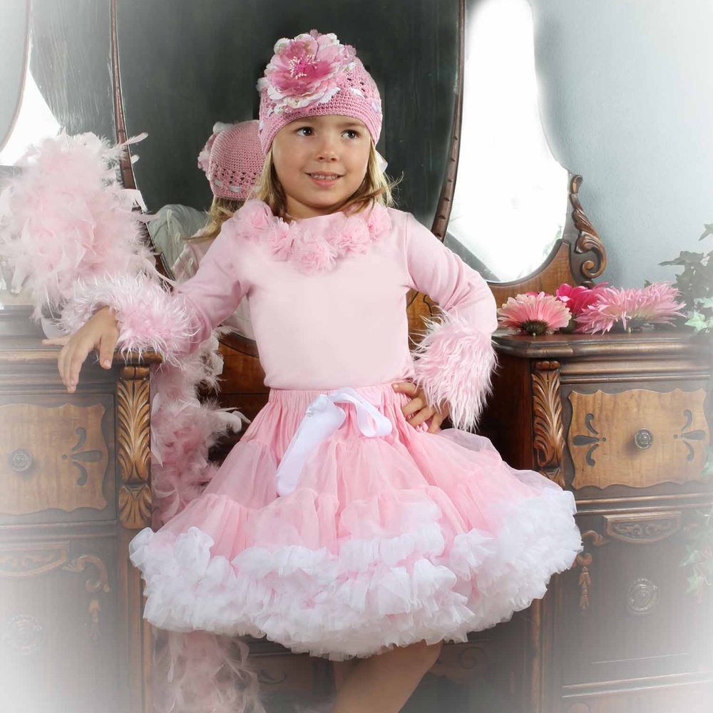 Tutu Petticoat Easter Dress Pink & White